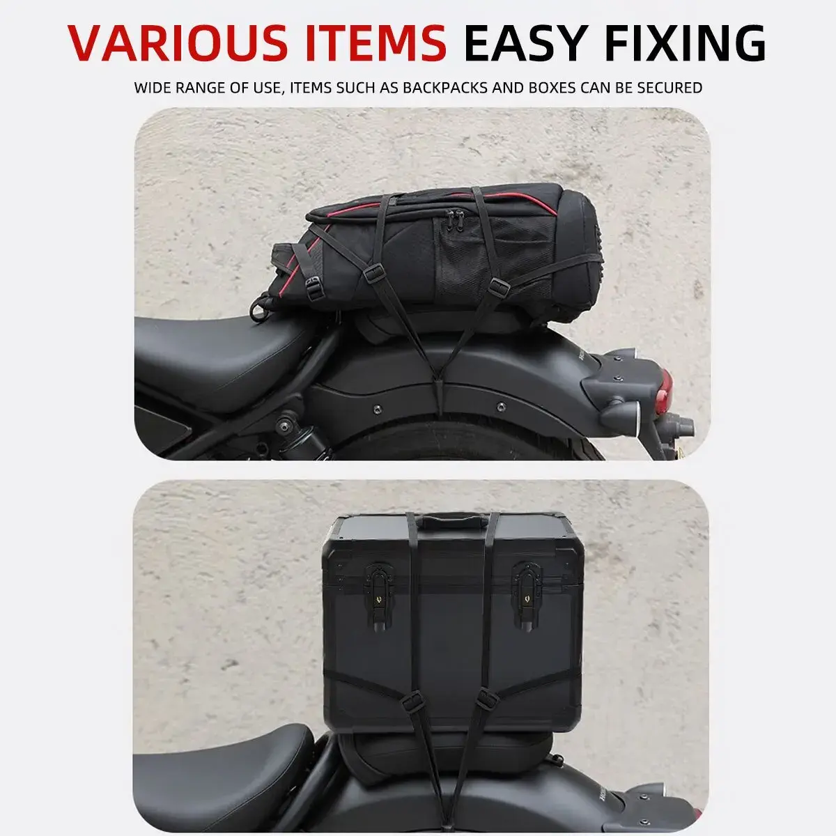 60cmMotorcycle Luggage Strap Helmet Fixed Straps Universal Retractable Elastic Buckle Rope Motorbike Durable Helmet Luggage Net