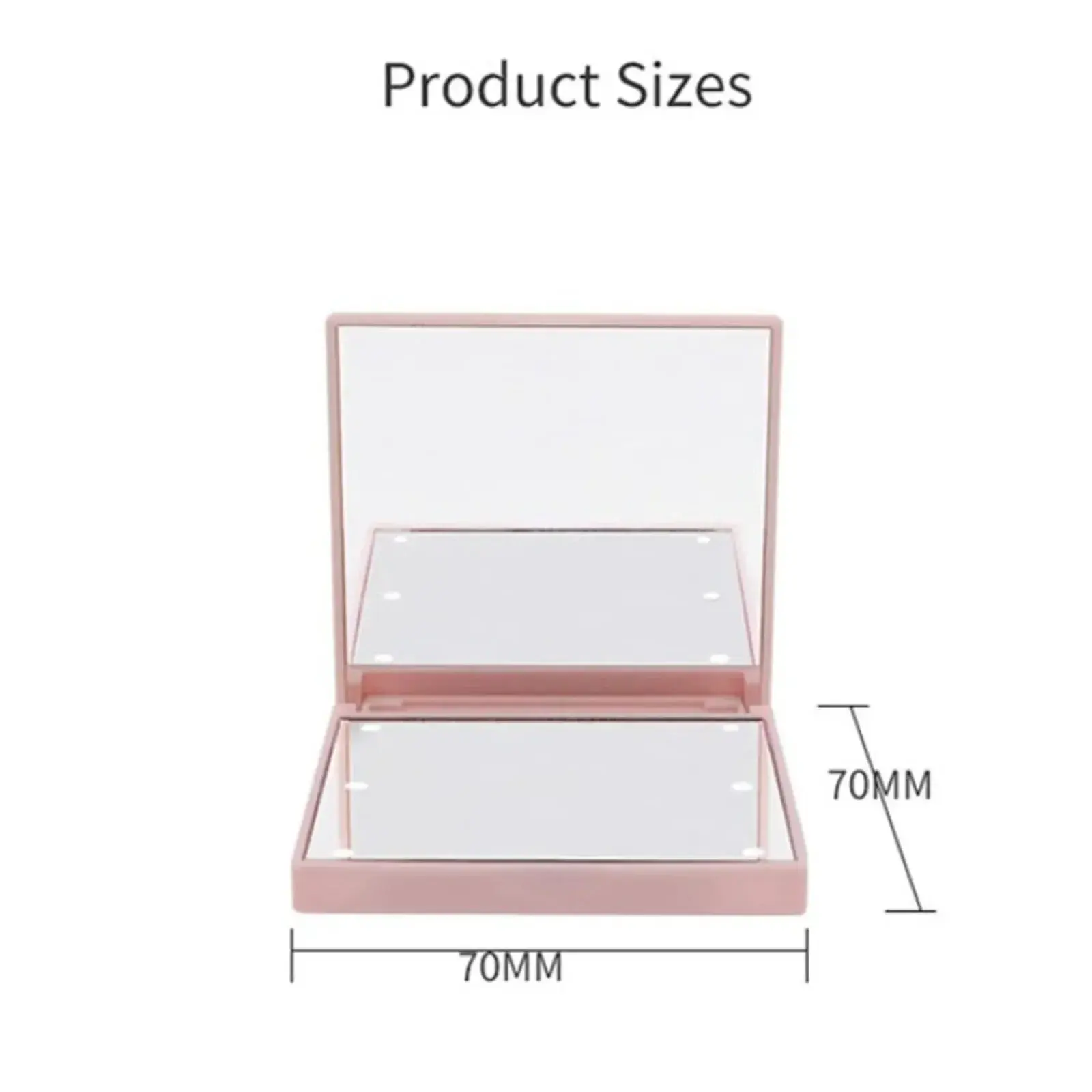 6 Led Makeup Mirror With Light 1x 2x Magnifying Small Pocket Portable Travel Pink Black White Foldable Cosmetics Vanity Mirrors