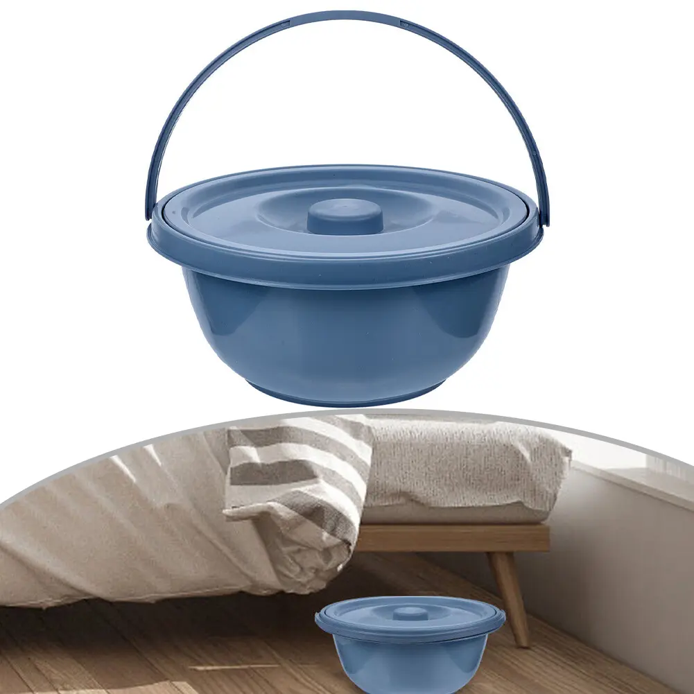 Chamber Pot Handle Spittoon With Handle Easy To Clean Fine Performance Long Service Time PVC Material Strong And Stable