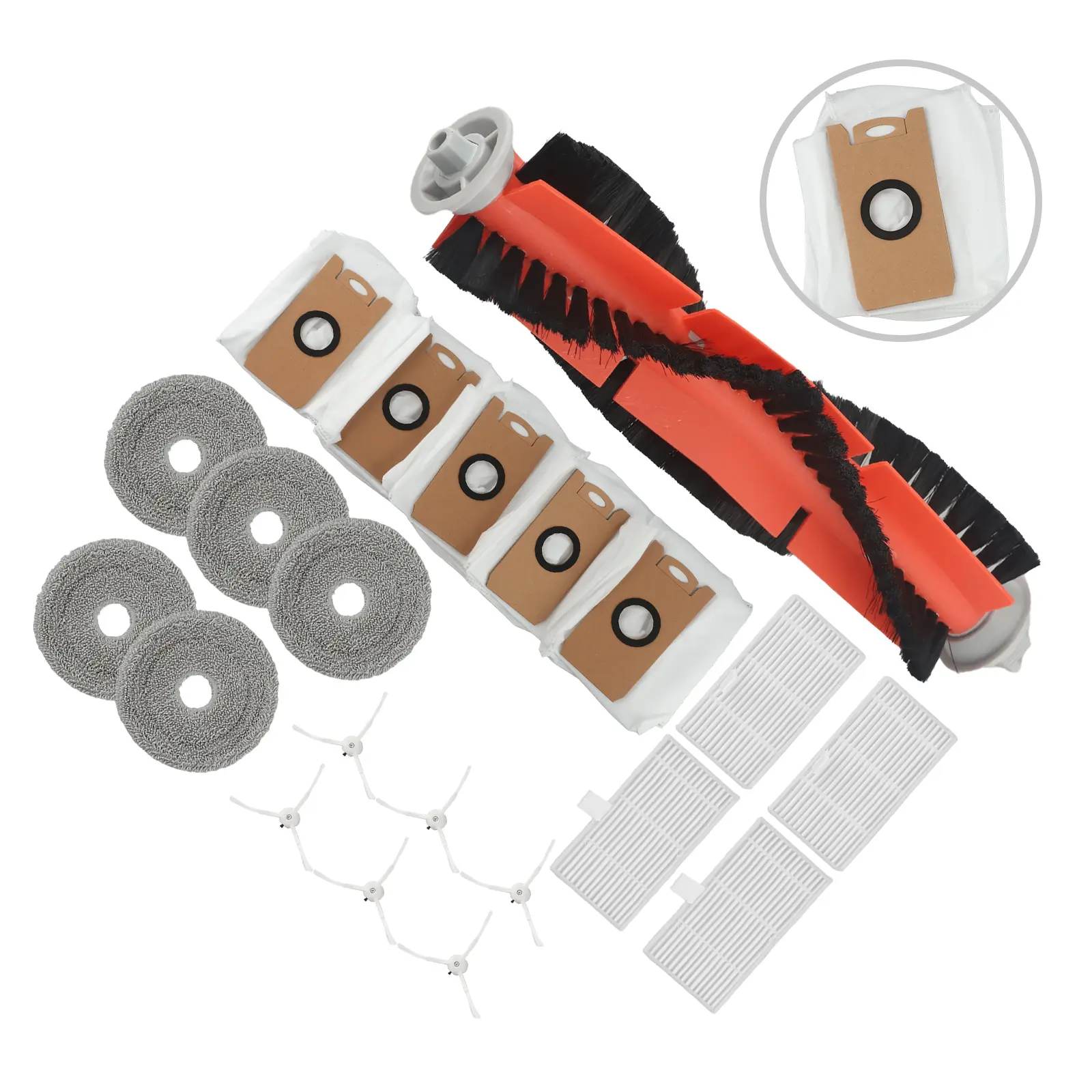 5 Mop Pads Mian Brush 6 Side Brush Remove Dirt Remove Dust Efficient Cleaning Filter Good Compatibility Remove Debris
