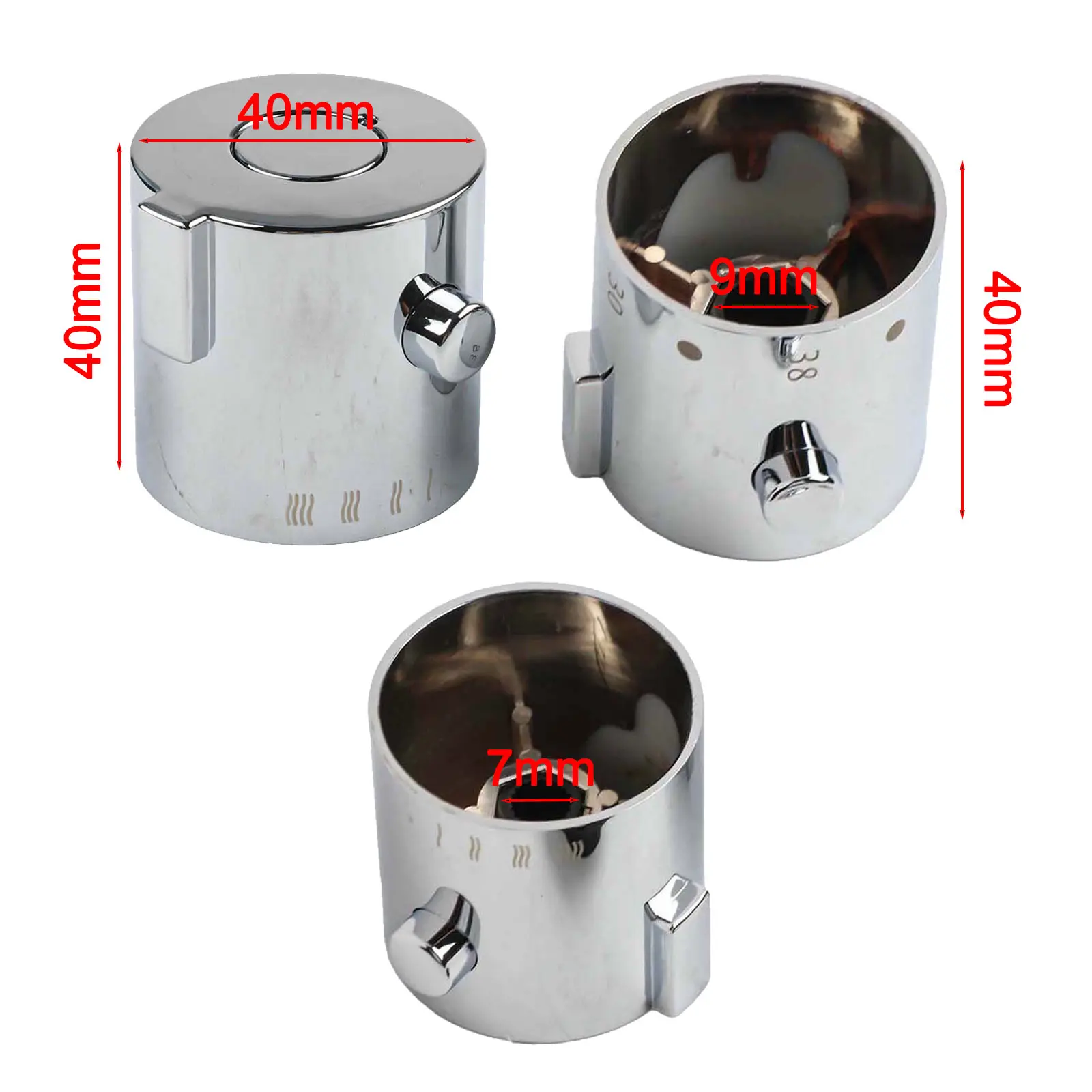 Shower Temperature Control Handles Knob Chrome Thermostatic Handles Bathroom Faucets Thermostats Accessories