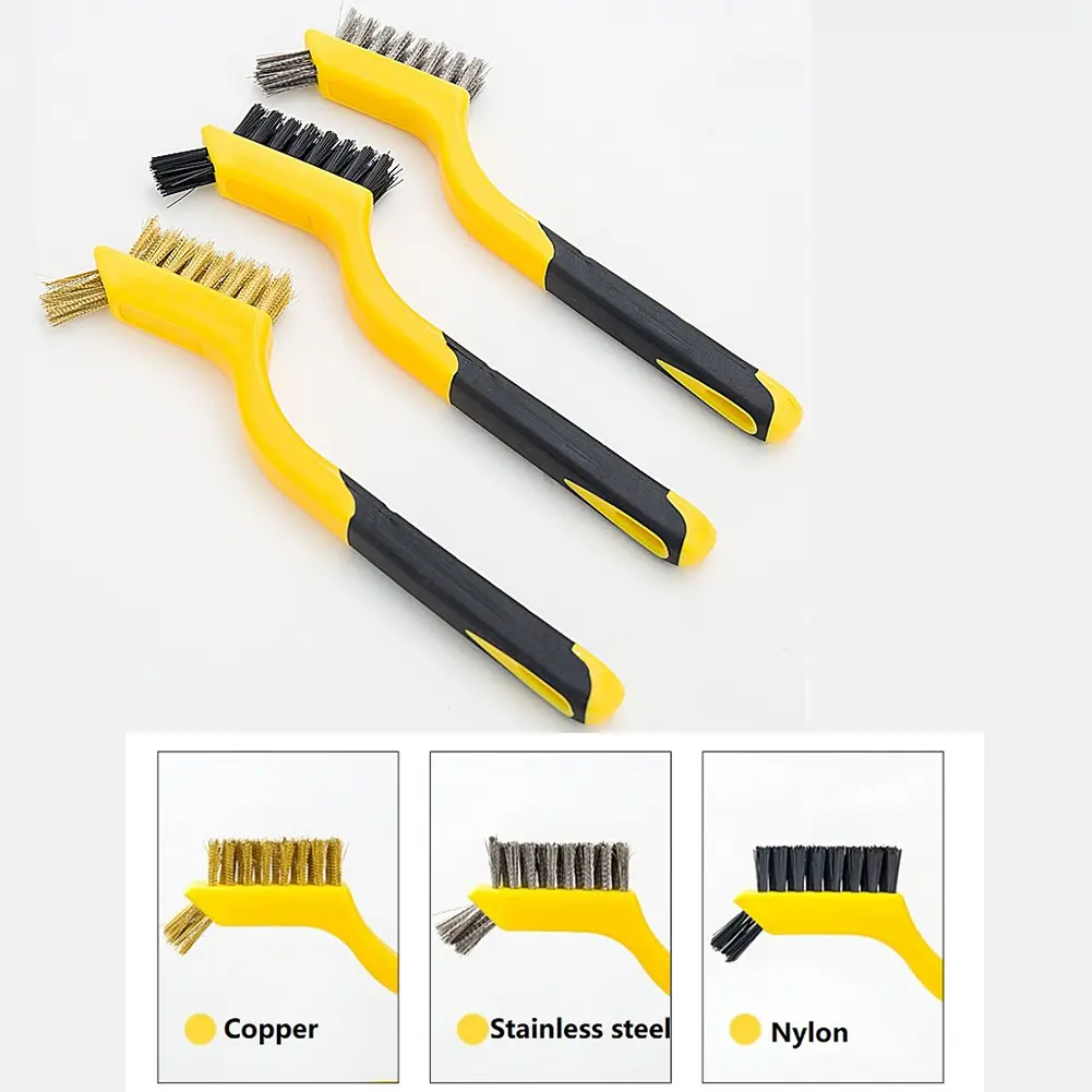 Mini Wire Brush for Rust and Paint Removal Brass Nylon & For Stainless Steel Brushes for Various Cleaning Tasks