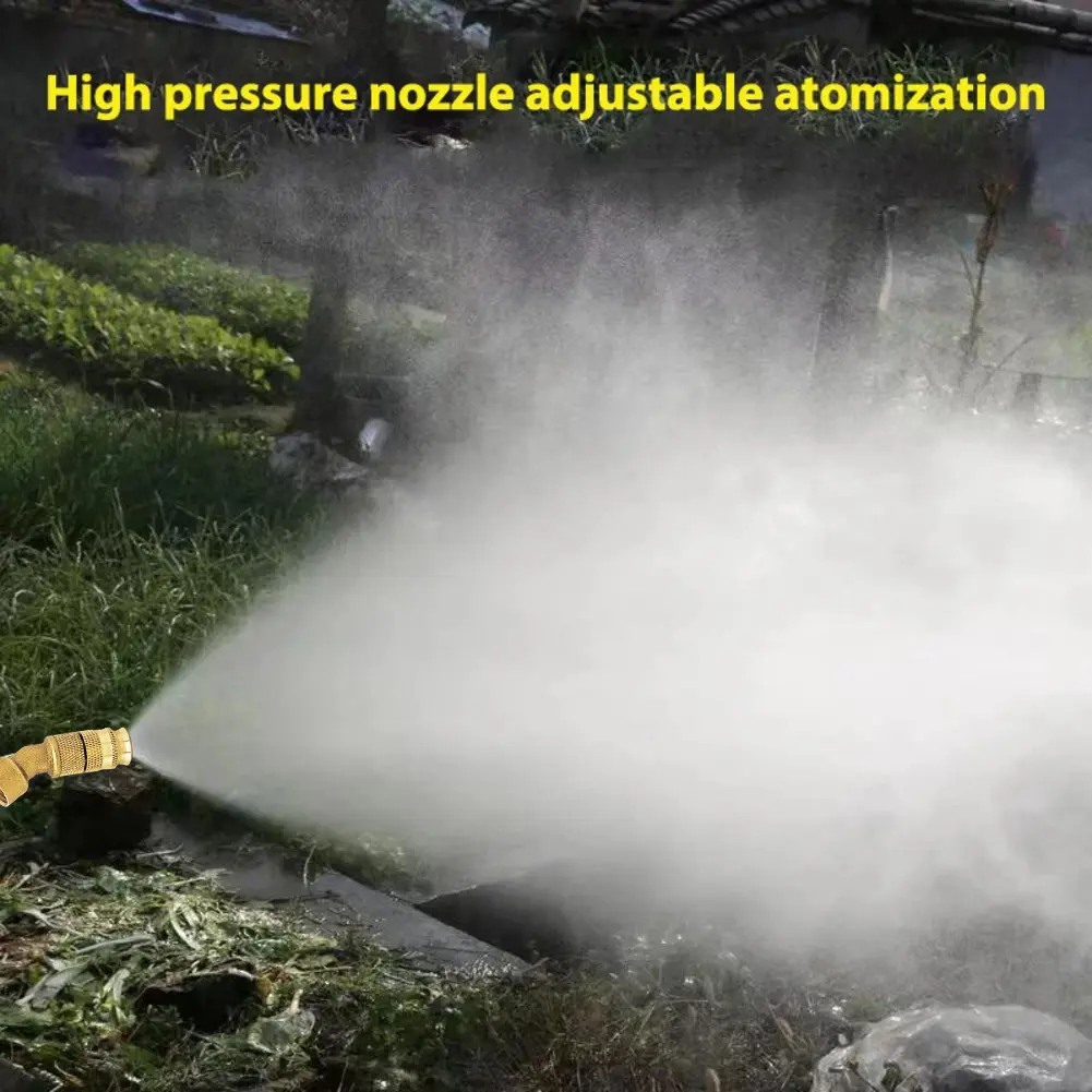 Brass Atomizer For Garden Gardening Watering Nozzle 53mm 14*1.5 High Pressure Sprayer Customizable Spray Distance