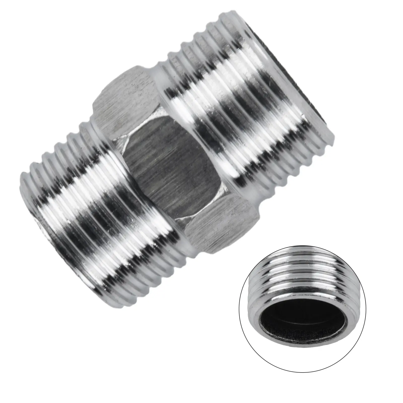 G1/2 Chrome Brass Length Extender Showers Connectors For Extra Long Hoses Shower Hoses Extend Bathroom Faucet Extender Accessory