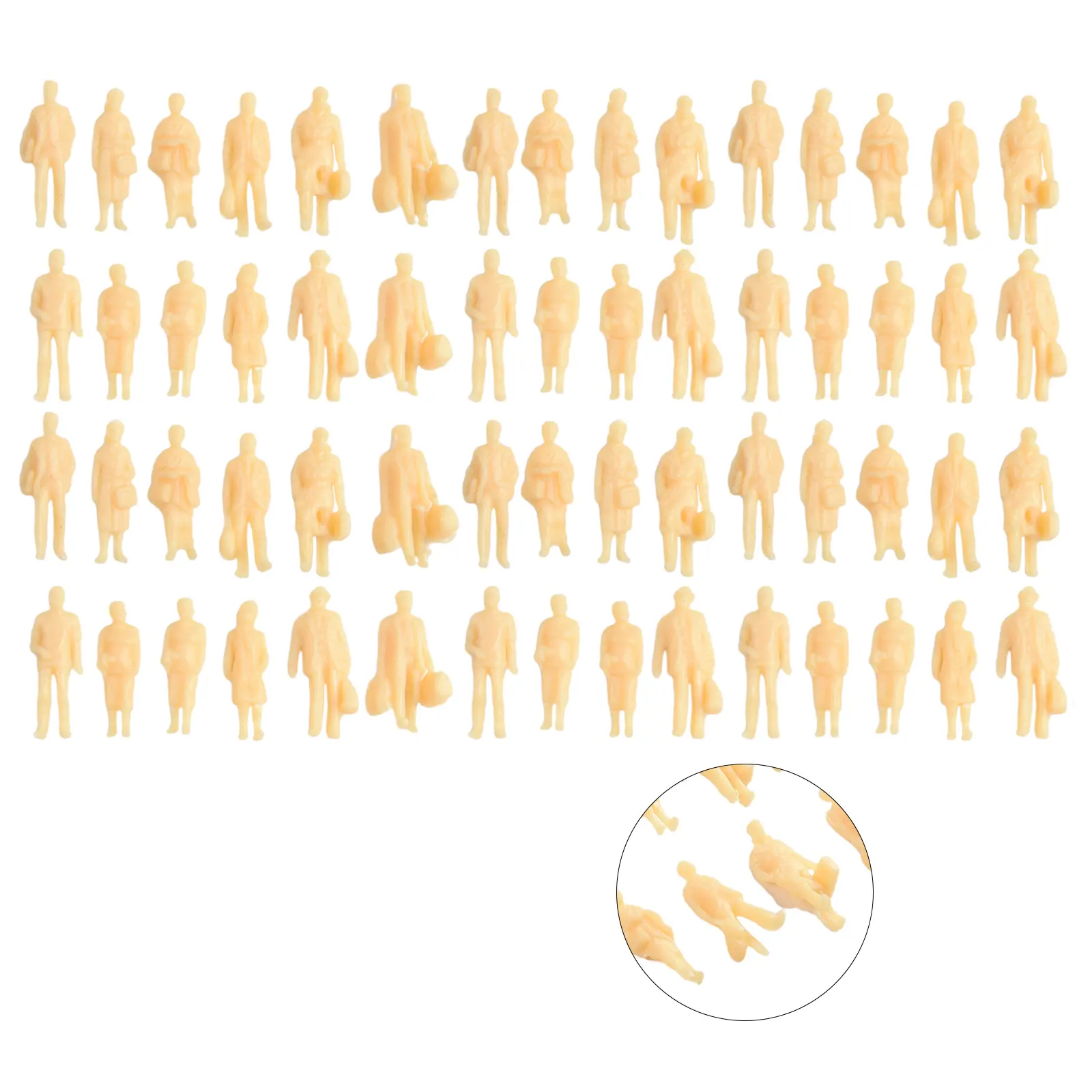 H0 Model People Unpainted Width: 6.00 Mm 60pcs DIY Figures H0 Figures Height: 22.00 Mm Landscape Length: 11.00 Mm