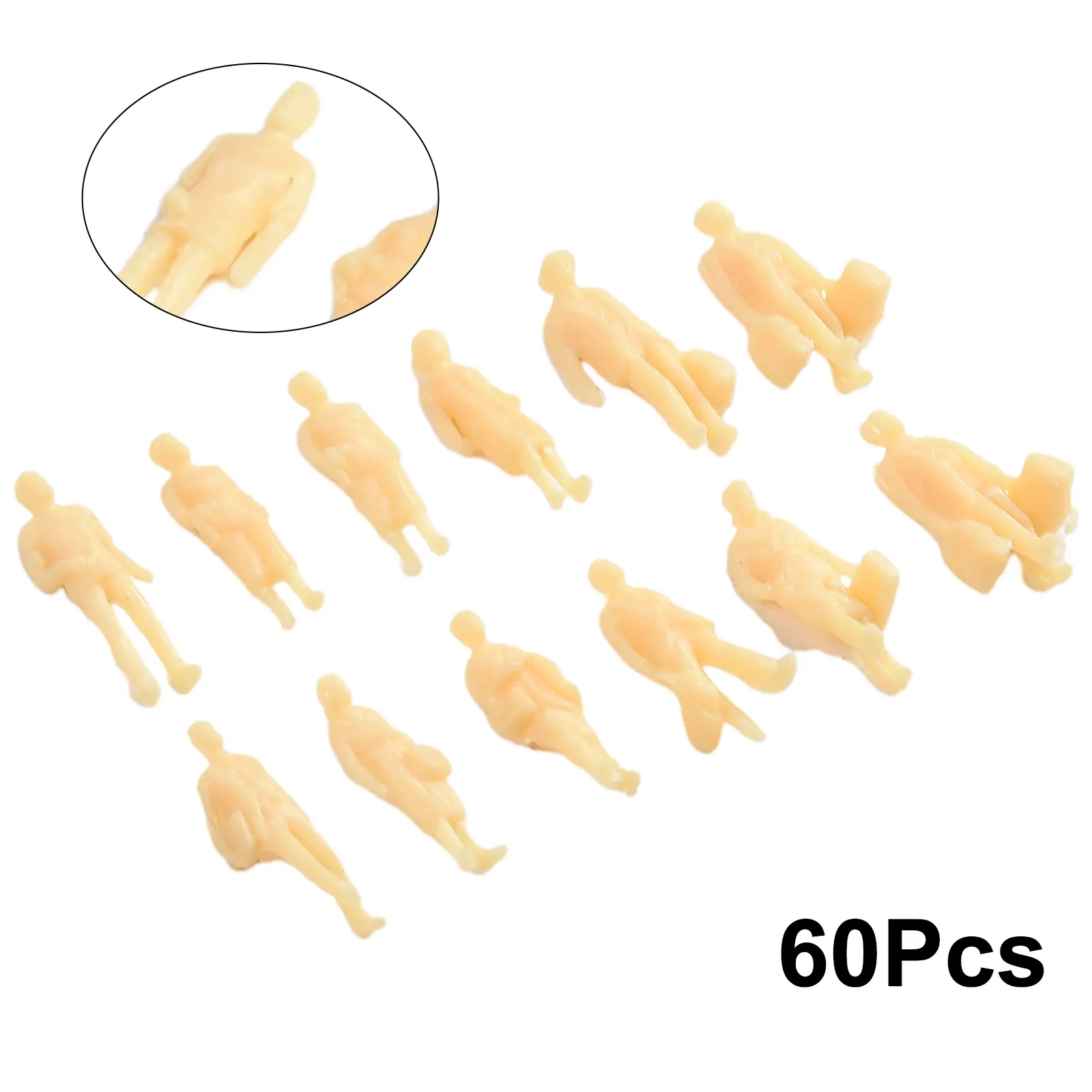 H0 Model People Unpainted Width: 6.00 Mm 60pcs DIY Figures H0 Figures Height: 22.00 Mm Landscape Length: 11.00 Mm