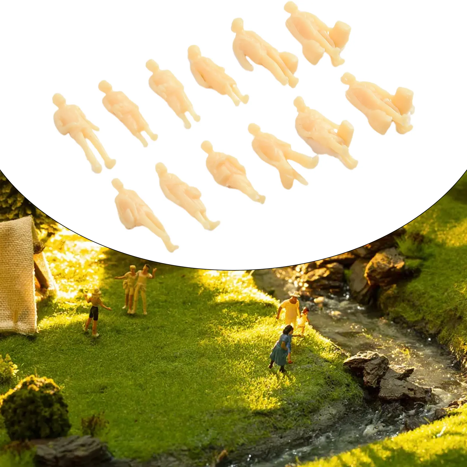 H0 Model People Unpainted Width: 6.00 Mm 60pcs DIY Figures H0 Figures Height: 22.00 Mm Landscape Length: 11.00 Mm