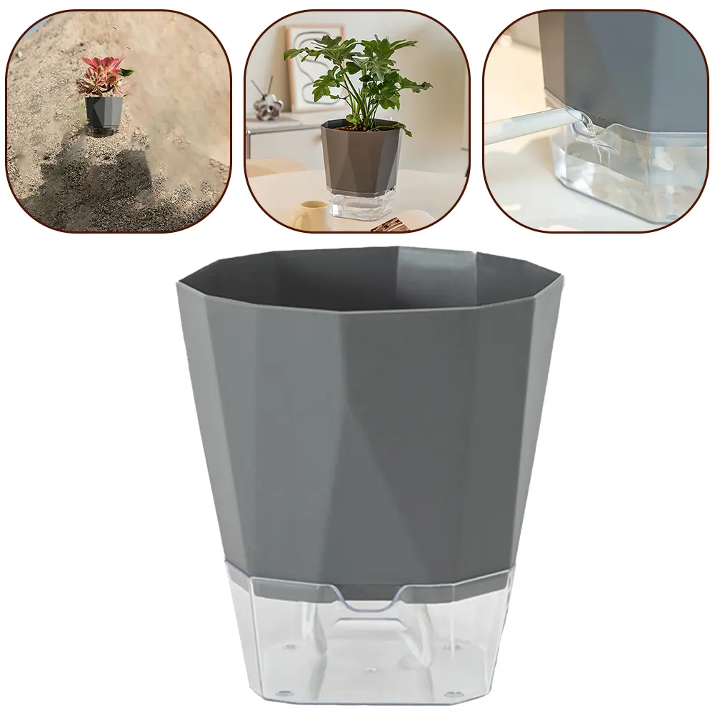 12.5cm In External Diameter Self Watering Flower Pot Easy Disassembly Variety Of Colors Easy Maintenance Living Rooms Bedrooms