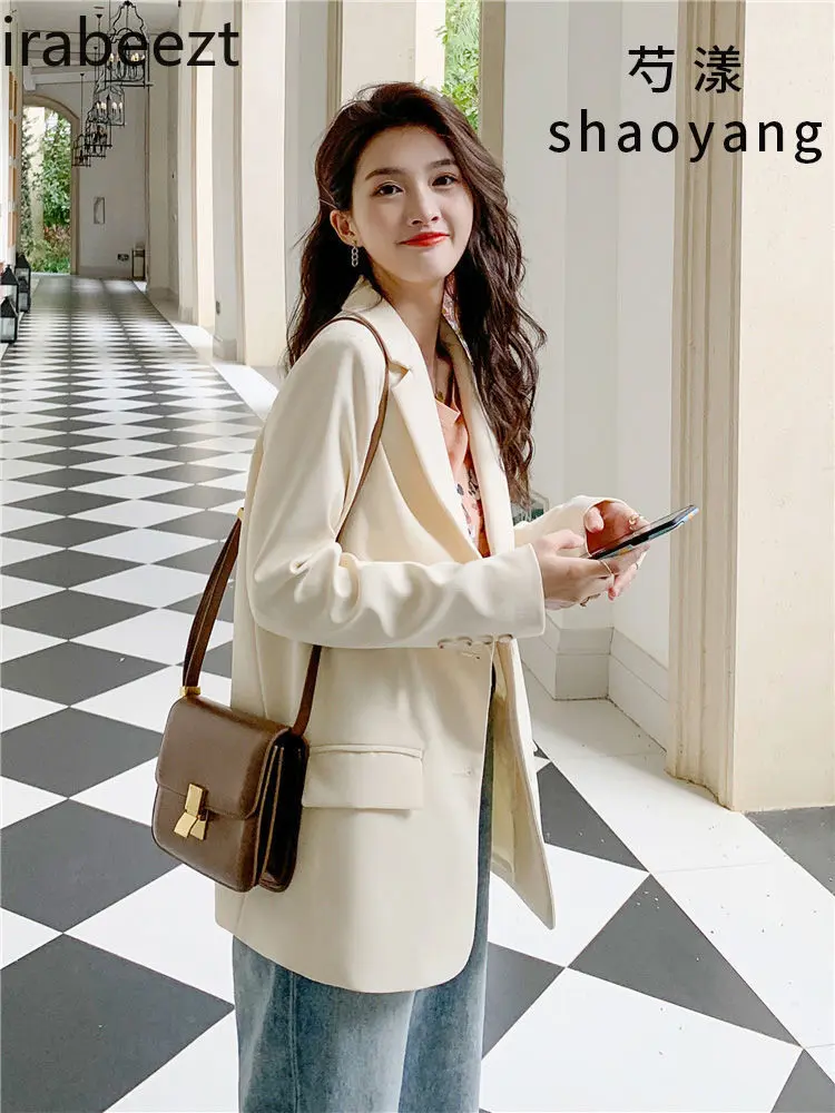 Small Grey Suit Jacket for Women 2024 Autumn and Winter New Korean Hot Sale  Girl's High-grade Casual Casacas Mujer Blazer