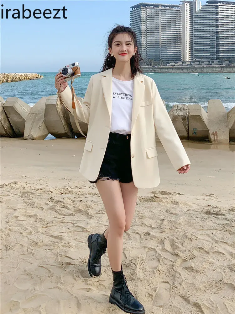 Small Grey Suit Jacket for Women 2024 Autumn and Winter New Korean Hot Sale  Girl's High-grade Casual Casacas Mujer Blazer