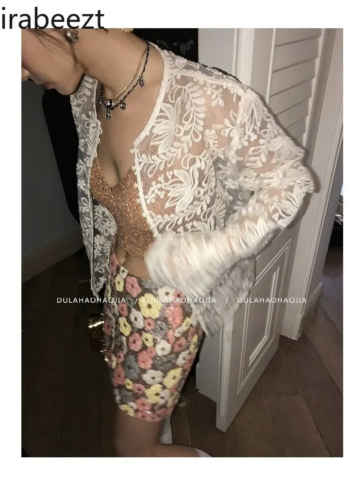 2025 Autumn Women's Sexy European Style Lace Blouse with Heavy Embroidery Appliqué Elegant High-Quality Off-shoulder Top