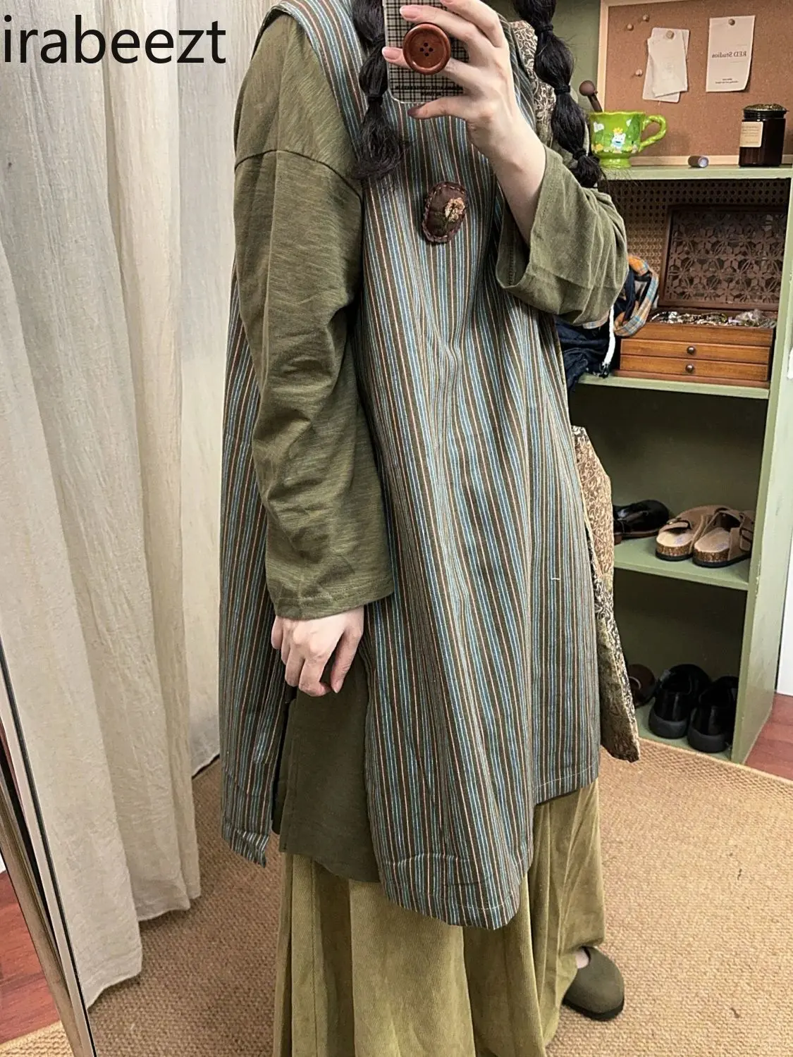 Women's Retro Striped Turtleneck Sleeveless Layering Vest Dress Vintage Spring Summer 2025 Fashion Boho Outfit