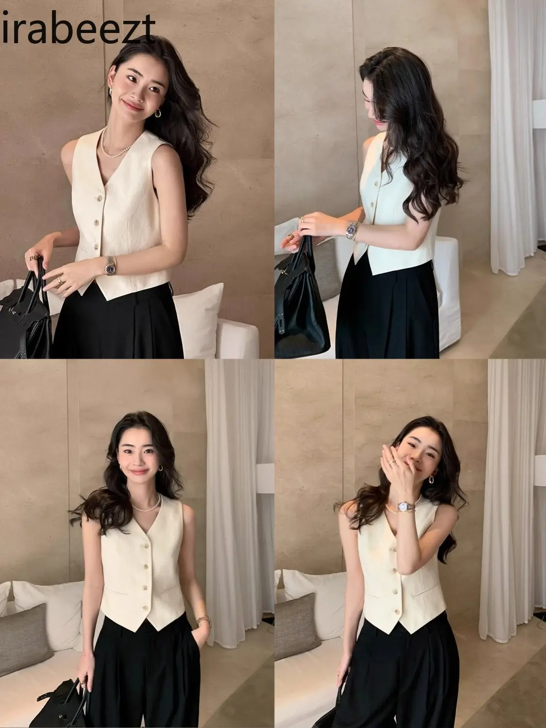 Summer Women's V-Neck Sleeveless Vest Short Hemp Linen Blend Waistcoat Casual Chic Top Breathable Fashion Roupas Femininas