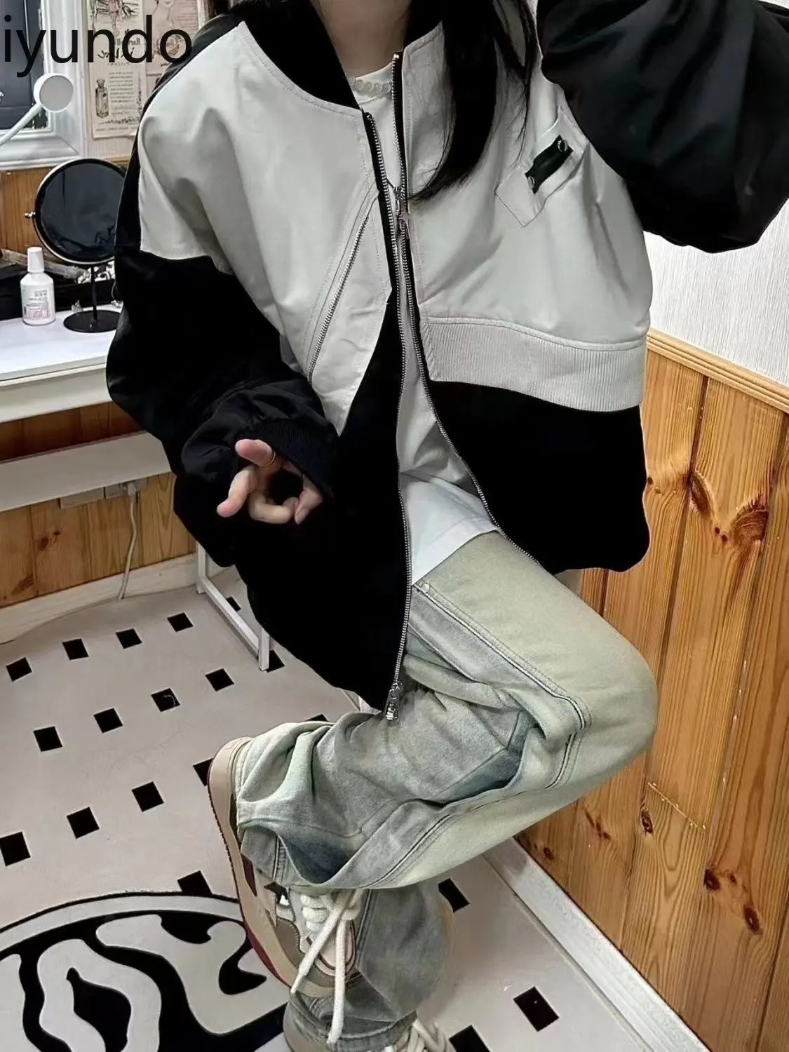 Vintage Jacket Design Jacket 2025 Spring and Autumn Functional Baseball Pilot American High Street Jacket Women Coat
