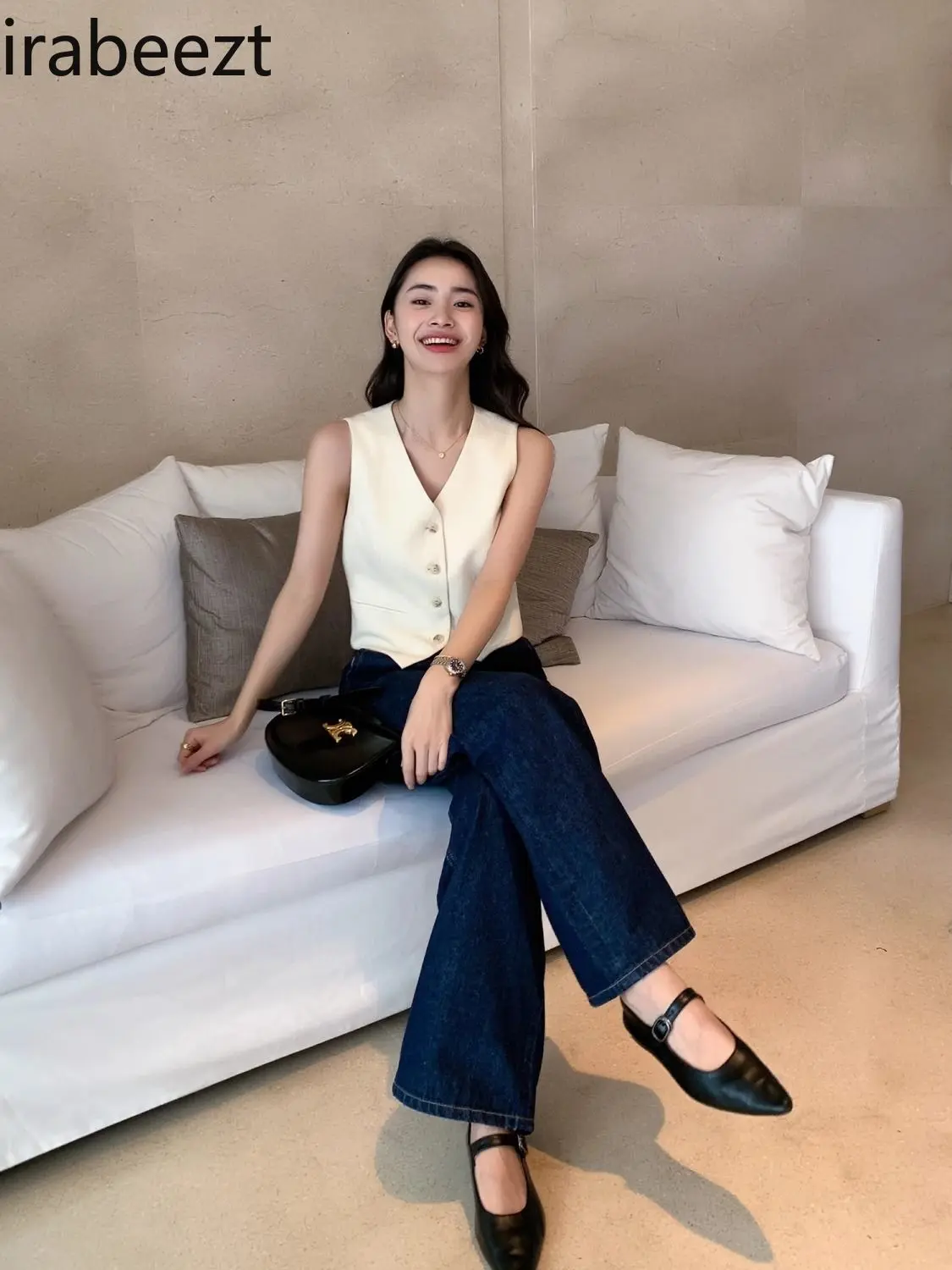 Summer Women's V-Neck Sleeveless Vest Short Hemp Linen Blend Waistcoat Casual Chic Top Breathable Fashion Roupas Femininas