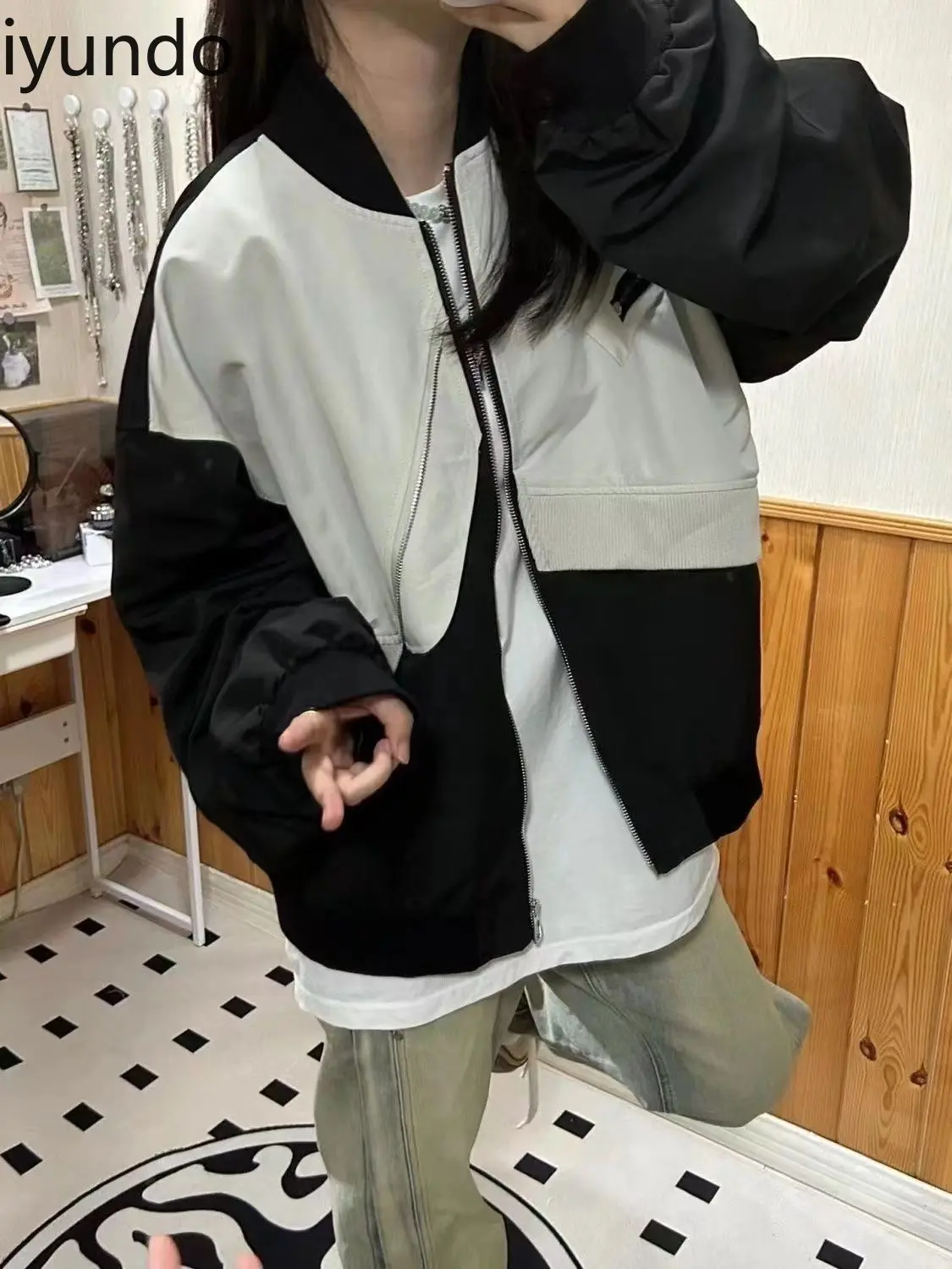 Vintage Jacket Design Jacket 2025 Spring and Autumn Functional Baseball Pilot American High Street Jacket Women Coat