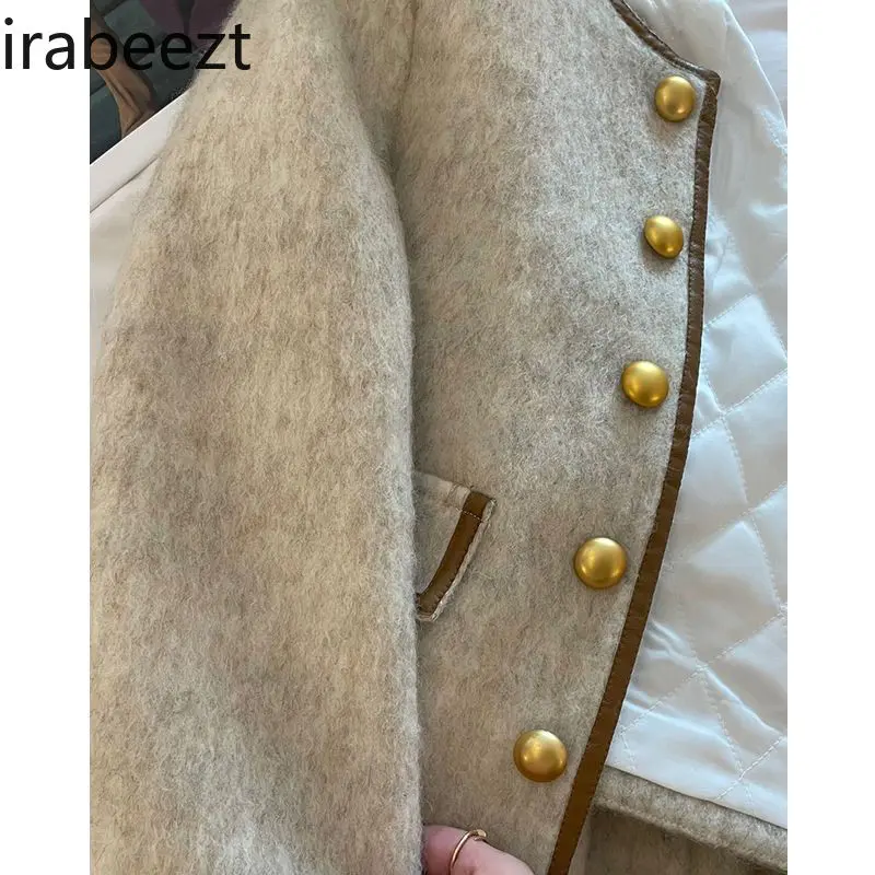 Autumn and Winter Short Sense Gray Coat Female Korean Fashion Thickened Quilted Women Top Female Winter Jacket Woman