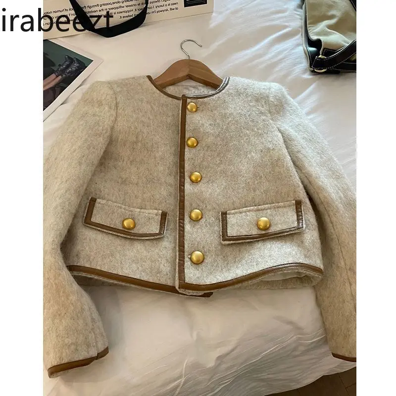 Autumn and Winter Short Sense Gray Coat Female Korean Fashion Thickened Quilted Women Top Female Winter Jacket Woman