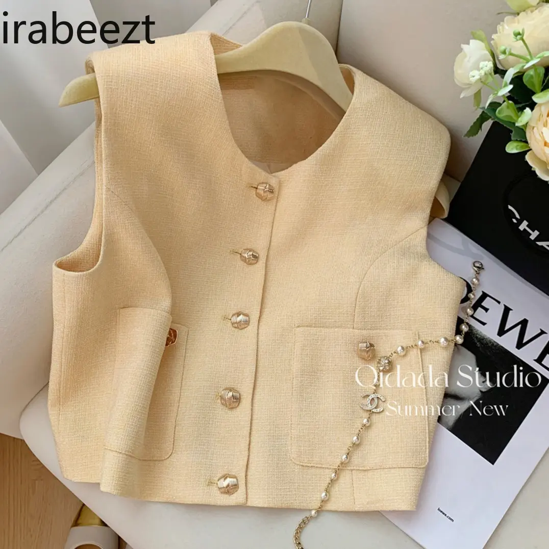 New Summer Women's Short Tops Elegant Sleeveless Blouse Fashion Casual Chic High Quality Small Size Female Shirt