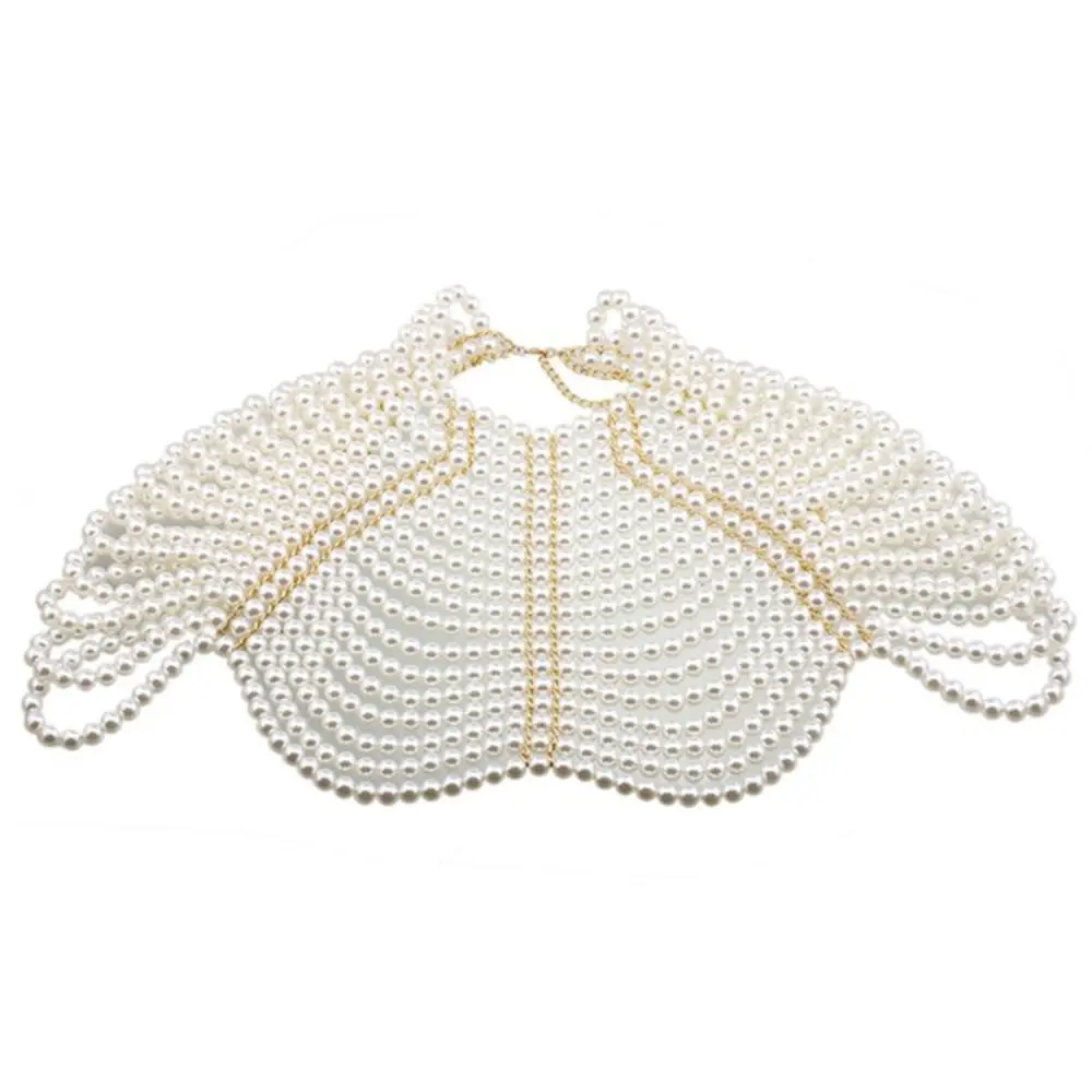 European and American Fashion Wedding Dress Large Shawl Necklace Mainland China Gothic Pearl Necklace