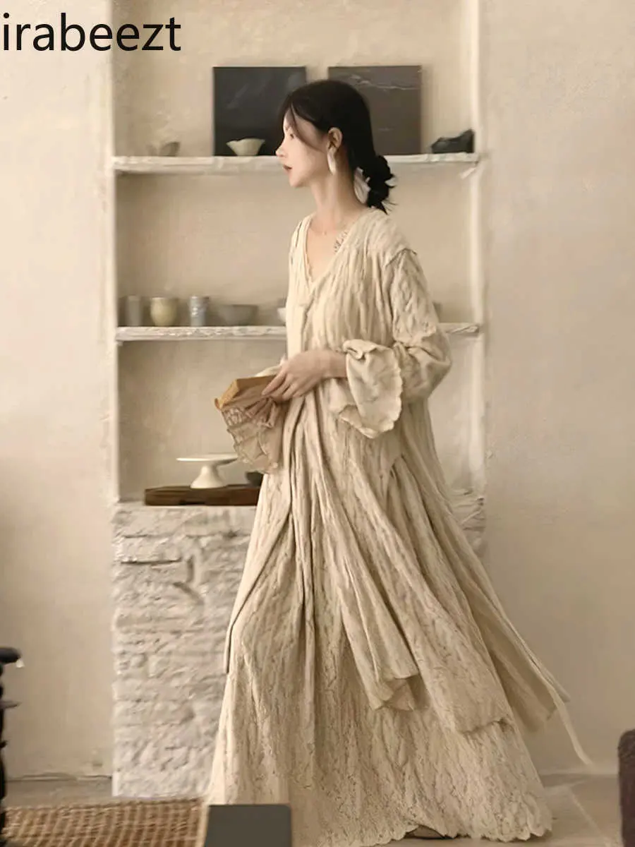 Elegant Chinese Style Suits Women 2025 Spring Autumn V-Neck Blouse Skirt Set New Arrival Roupas Femininas Conjuntos