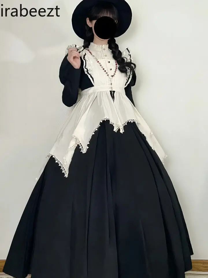 Lolita Dress Women Outfits Autumn Clothing Winter Dark Nun Style Apron Plus Size Authentic Puffy Sleeves Princess Dresses