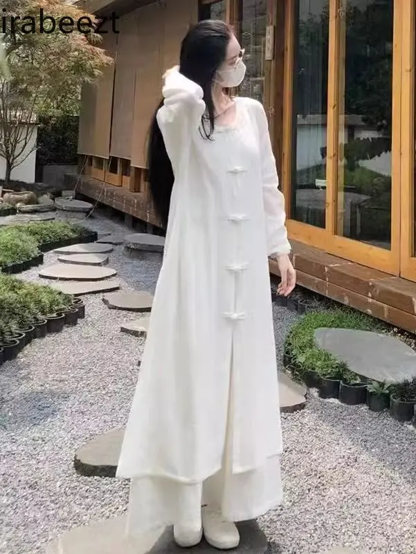Loose-Fit Embroidered Traditional Chinese Sleepwear Set for Women Ancient Style Casual Home Clothes Ethnic Print Pyjama Set