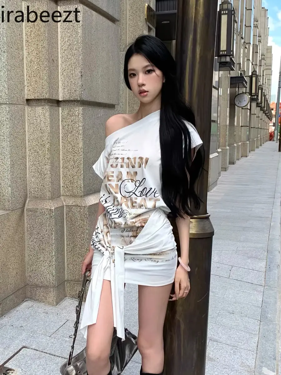 Women's Sexy Bandage Mini Dress Off Shoulder Glitter Bodycon with Asymmetrical Hem Summer Night Out Outfit Robe