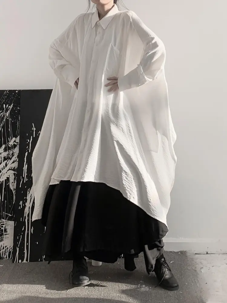 Women's Spring Autumn Dark Academia Asymmetric Blouse Skirt Two-Piece Set - Unique Design Korean Style Blazer Skirt Combo