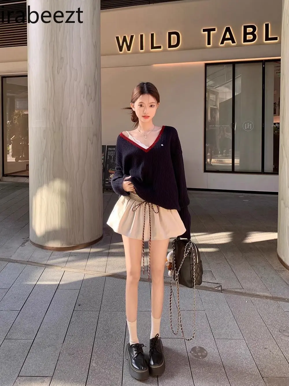 College Style Drawstring Elastic Versatile Low Waist A-line Skirt Women's Summer New Leisure Sports High Waist Short Skirt