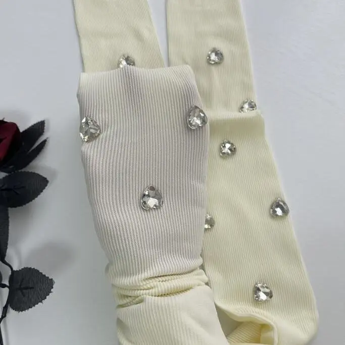 Three-dimensional Handmade Diamond Stockings For Women White Pantyhose JK Sexy Spice Stockings Women Luxury Tights