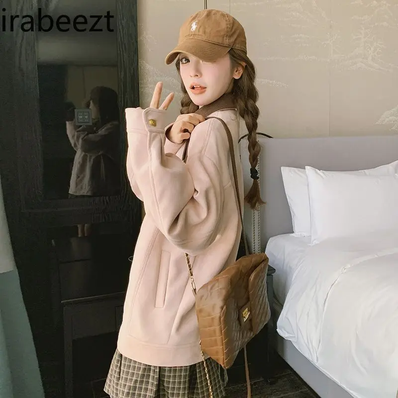 Pink Workwear Jacket for Women Spring and Autumn New Korean Style College Style Sweet Age-reducing Casual Cardigan Top