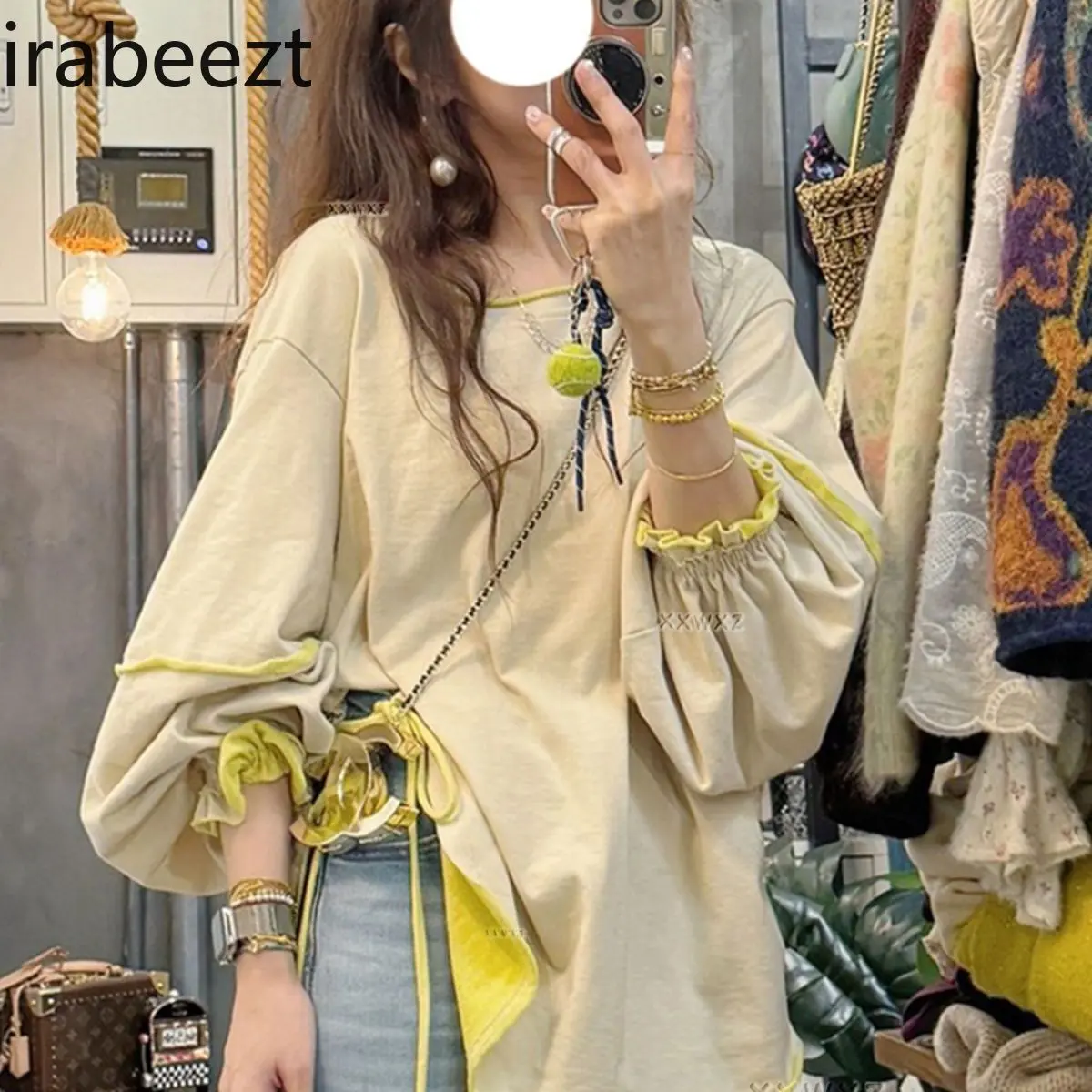 Spring New Korean Style Chic Slouchy Split Sweater Simple Versatile Tops for Women LOOSE FIT Oversized Sweatshirt Hoodie