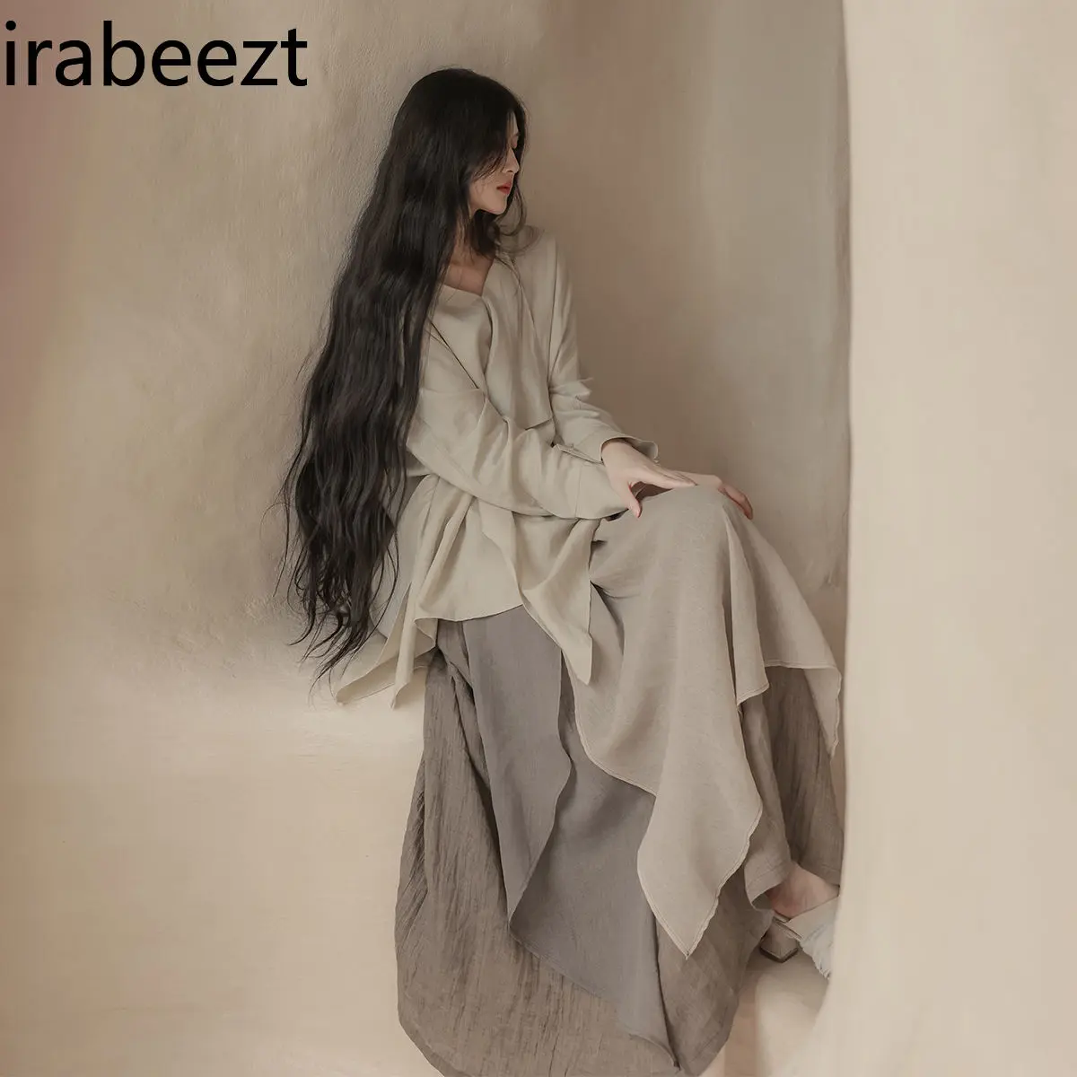 Chinese Style Artistic Oversized Fit Shirt Lightweight Cotton Women's Casual Comfortable & Ethereal Top for Daily Wear