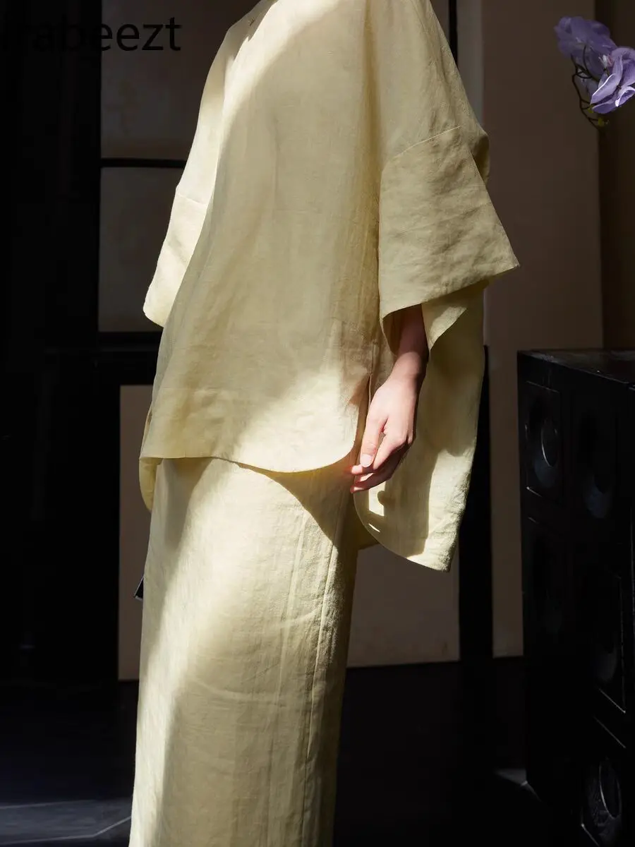 New Chinese Style Elegant 7-Sleeve Top + Casual Pants Women's Suit Set Fashion Boho Vintage Outfit Ladies Two-Piece