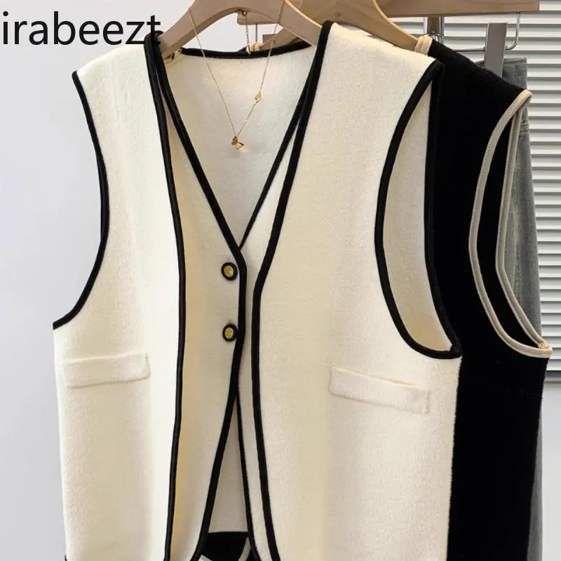 2025 New Chunky Knit Vest Women Oversized Cardigan Sweater Casual Layering Open Front Coat Fall Winter Fashion Outerwear