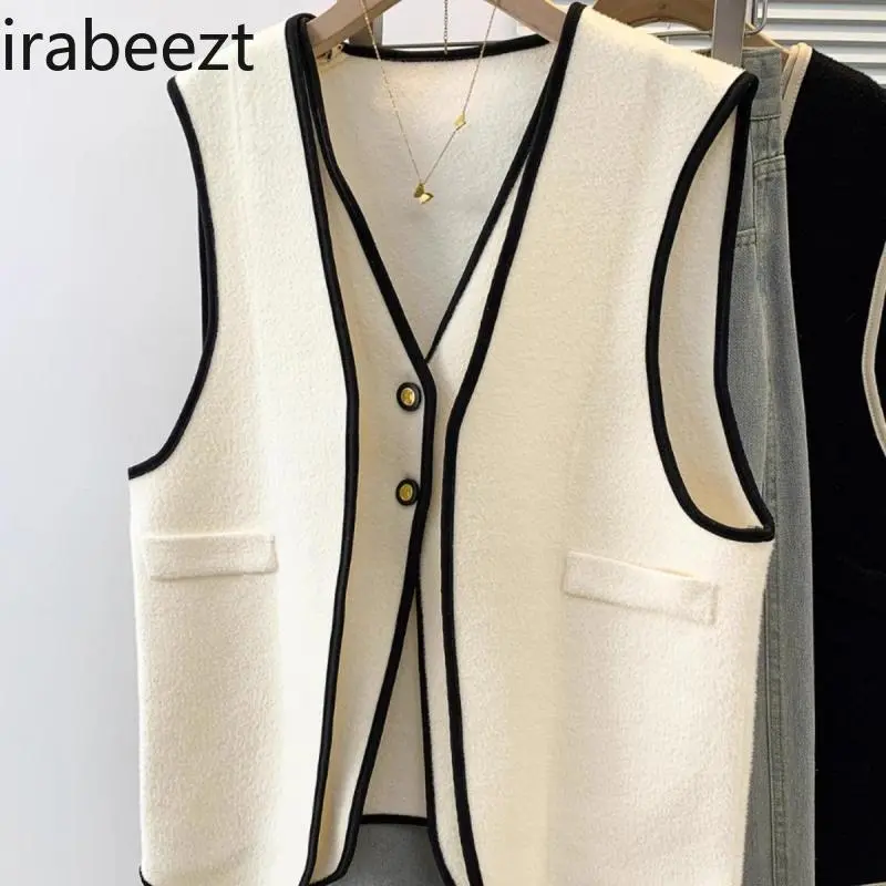 2025 New Chunky Knit Vest Women Oversized Cardigan Sweater Casual Layering Open Front Coat Fall Winter Fashion Outerwear