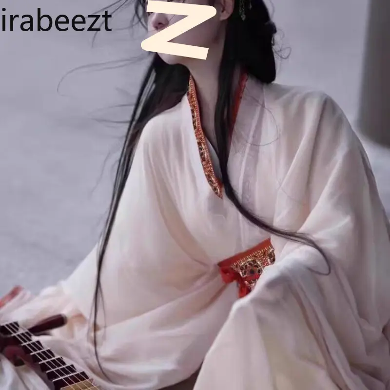 2025 New Hanfu Dress Women's Elegant Han Dynasty Robe with Flowing Sleeves & High Waist Skirt Traditional Chinese Costume