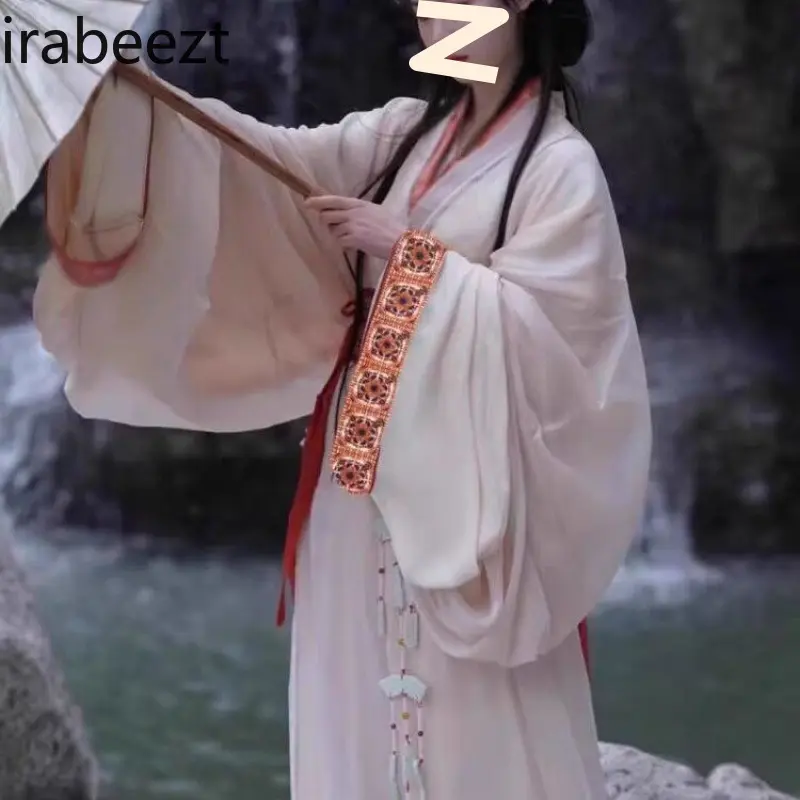 2025 New Hanfu Dress Women's Elegant Han Dynasty Robe with Flowing Sleeves & High Waist Skirt Traditional Chinese Costume