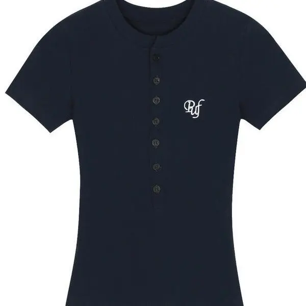 American Button-up Tight Shoulder Short-sleeved T-shirt Female Summer Slim-fit Hot Girls All Matching Base Shirt Tops