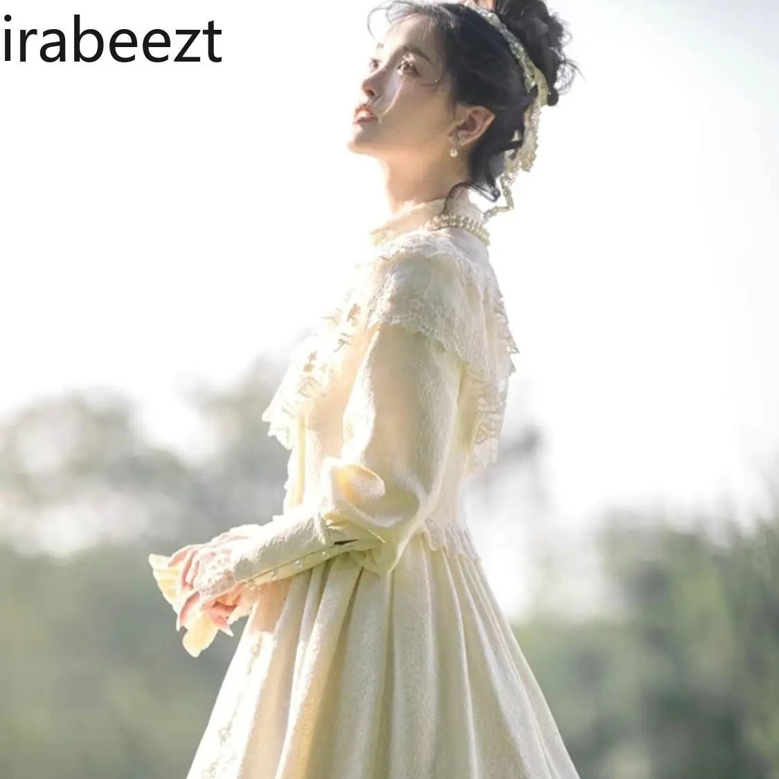 Elegant French Retro White Robe Spring Long Sleeve A-Line Evening Gown Women's Party Birthday Formal Maxi Dress Lady Chic Style