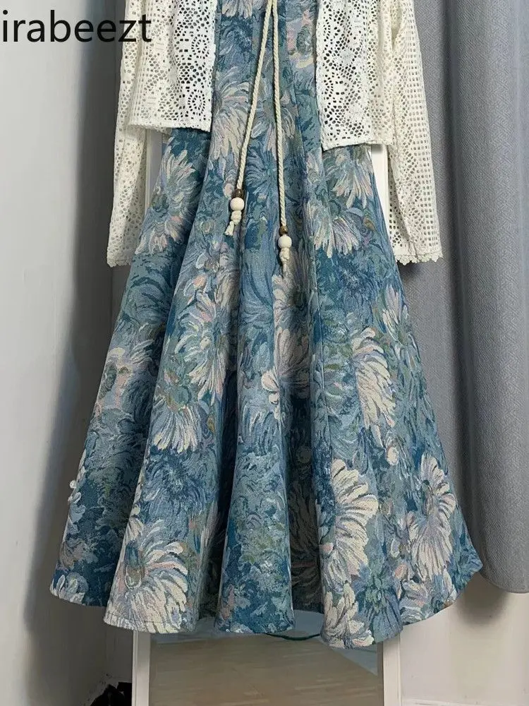 Summer 2025 Trendy Two-Piece Set - Floral Print Dress & Halter Cardigan Soft Fabric Slimming Summer Outfits Sexy Two Piece