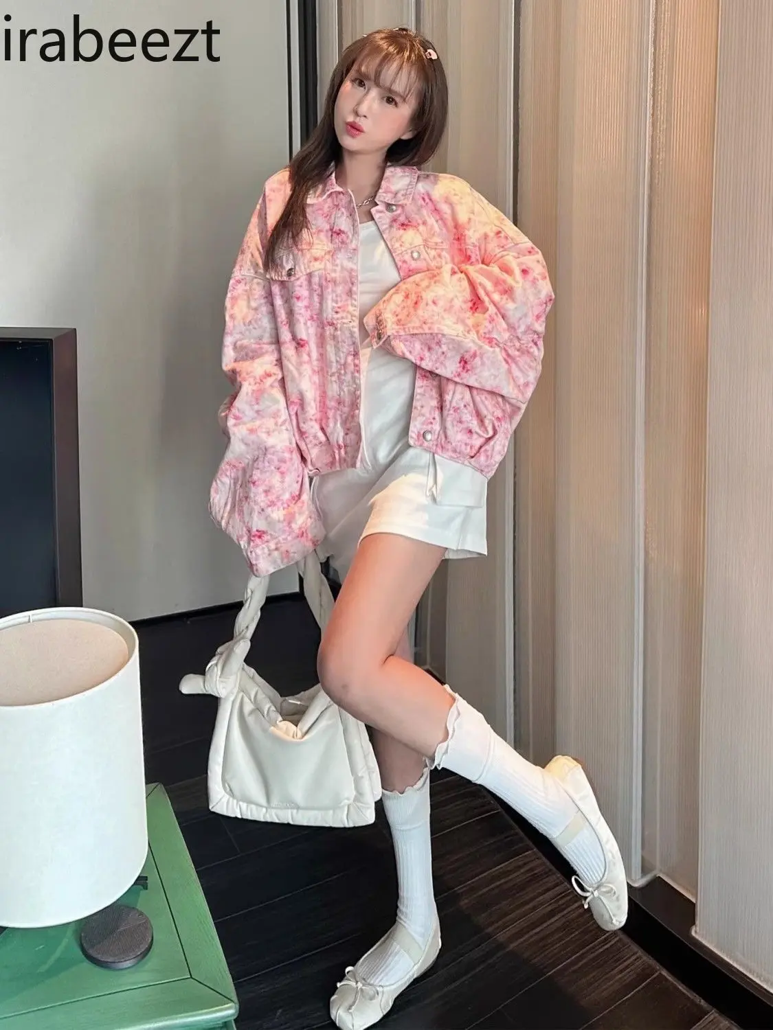 Loose Denim Jacket Women's Spring/Autumn Oversized Casual Coat High Quality Stretch Washed Jean Jacket for Petite Fashion
