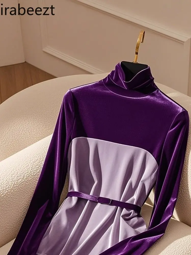 Gothic Purple Velvet Blouse Women's Winter Spider Web Asymmetrical Design Long Sleeve Unique Top Stylish Chic Fashion