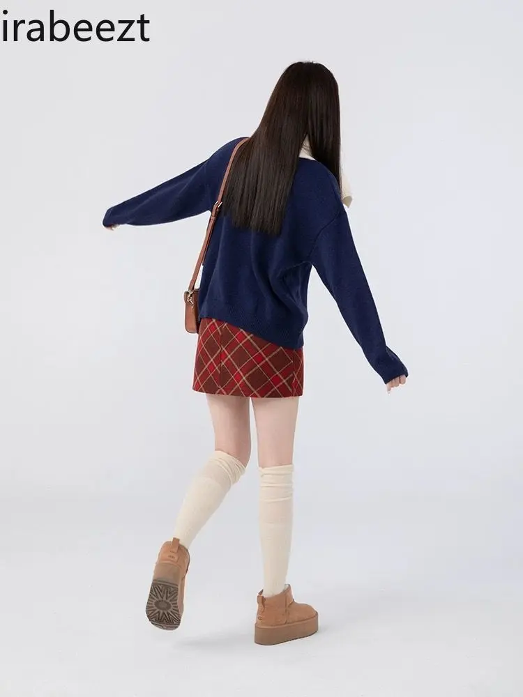 New Cartoon Bear Sweater Women's 2024 Autumn and Winter Loose Round Neck Pullover Warm Top Winter Clothes Women