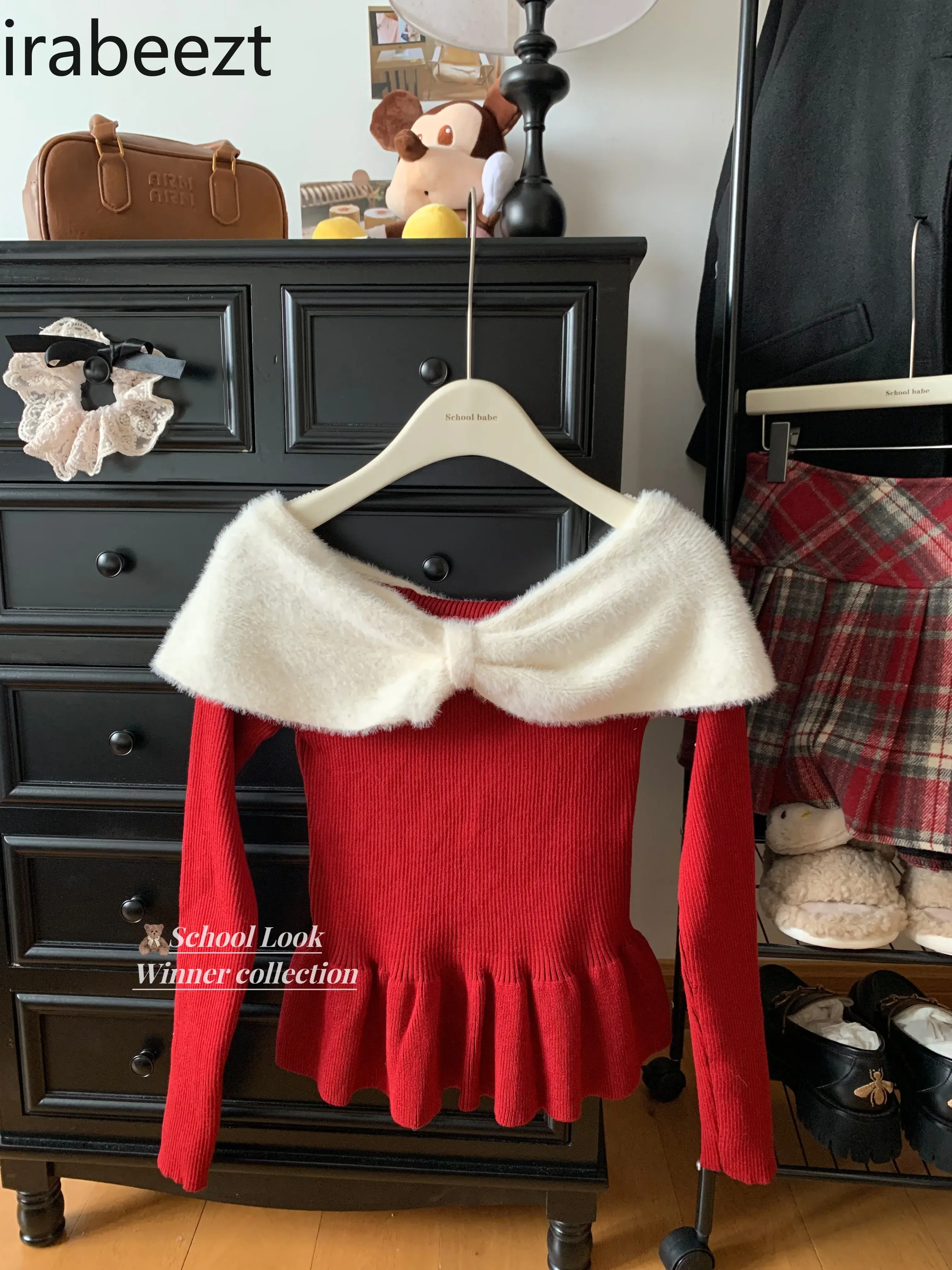 French Bow One-line Shoulder Sweater Pure Temperament with All The Knitwear Fashion Girl Top Casacos De Inverno Feminino