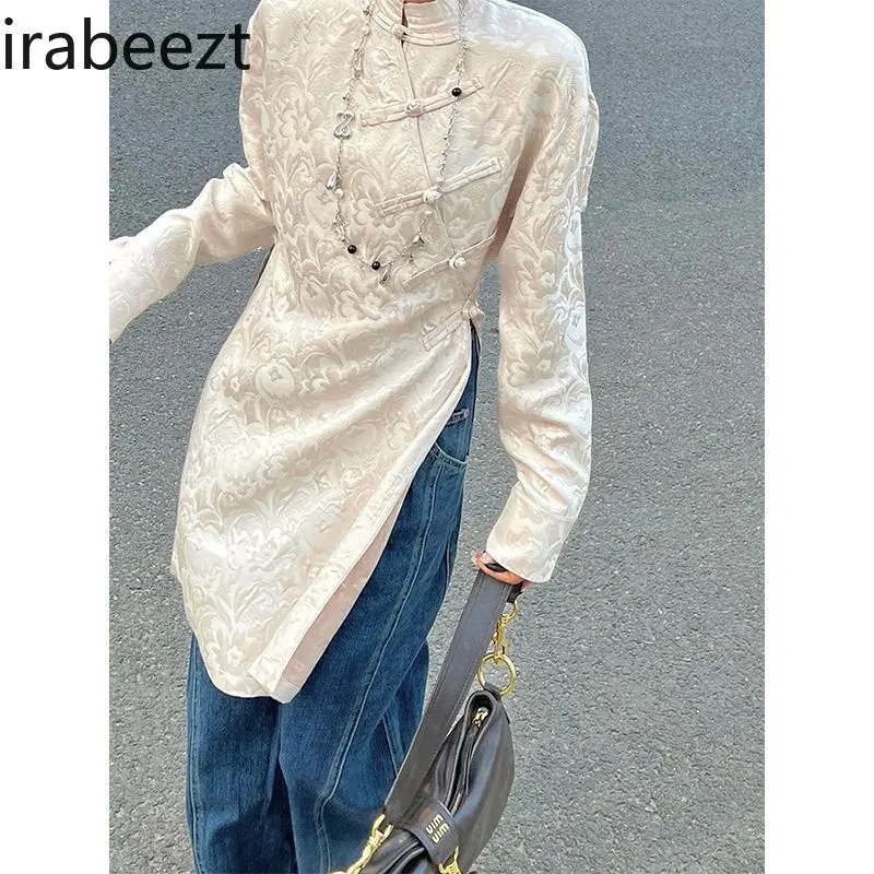 Elegant Chinese Style Women's Dress Winter 2025 Vintage Qipao Cheongsam with Button Floral Embroidery Slim Fit Retro Party Gown