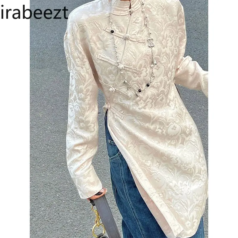 Elegant Chinese Style Women's Dress Winter 2025 Vintage Qipao Cheongsam with Button Floral Embroidery Slim Fit Retro Party Gown