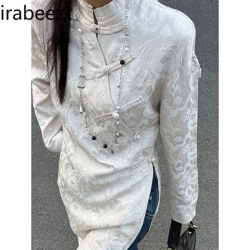 Elegant Chinese Style Women's Dress Winter 2025 Vintage Qipao Cheongsam with Button Floral Embroidery Slim Fit Retro Party Gown