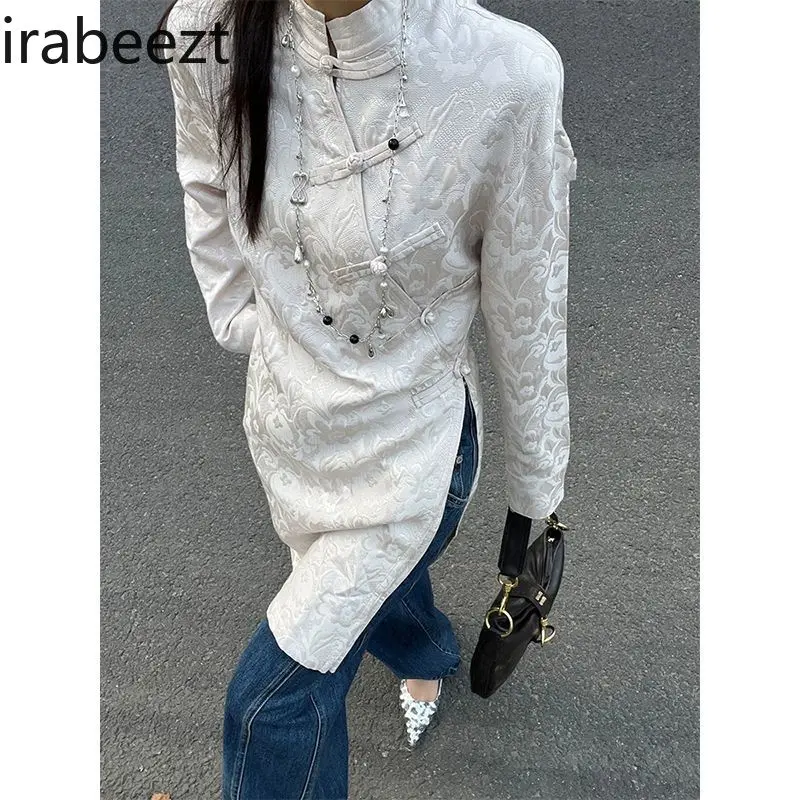 Elegant Chinese Style Women's Dress Winter 2025 Vintage Qipao Cheongsam with Button Floral Embroidery Slim Fit Retro Party Gown